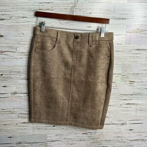 Liverpool los Angelos brown pencil skirt suede  like size 27 / 4